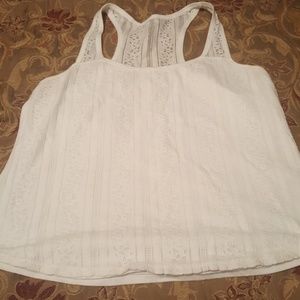 Hollister white lace tank
